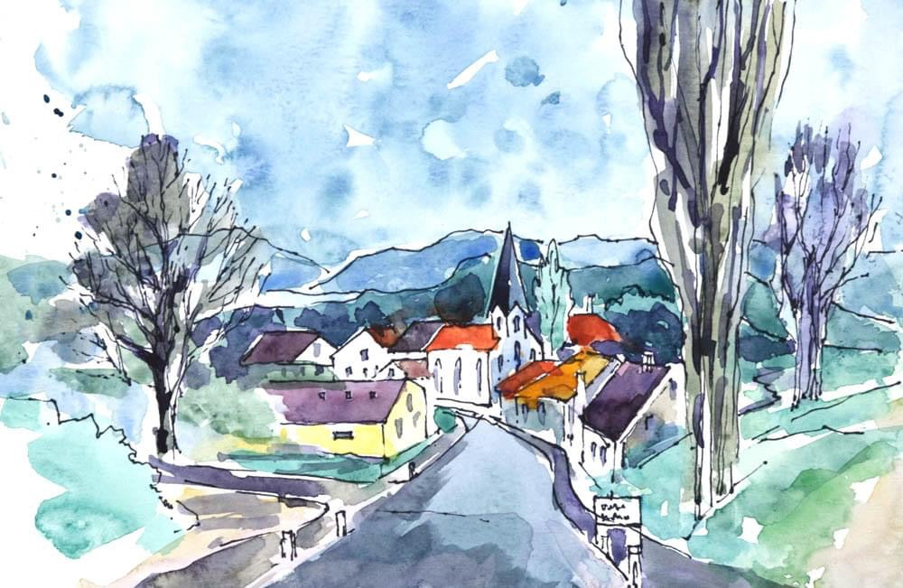 Marathon. Aquarell sauber und klar