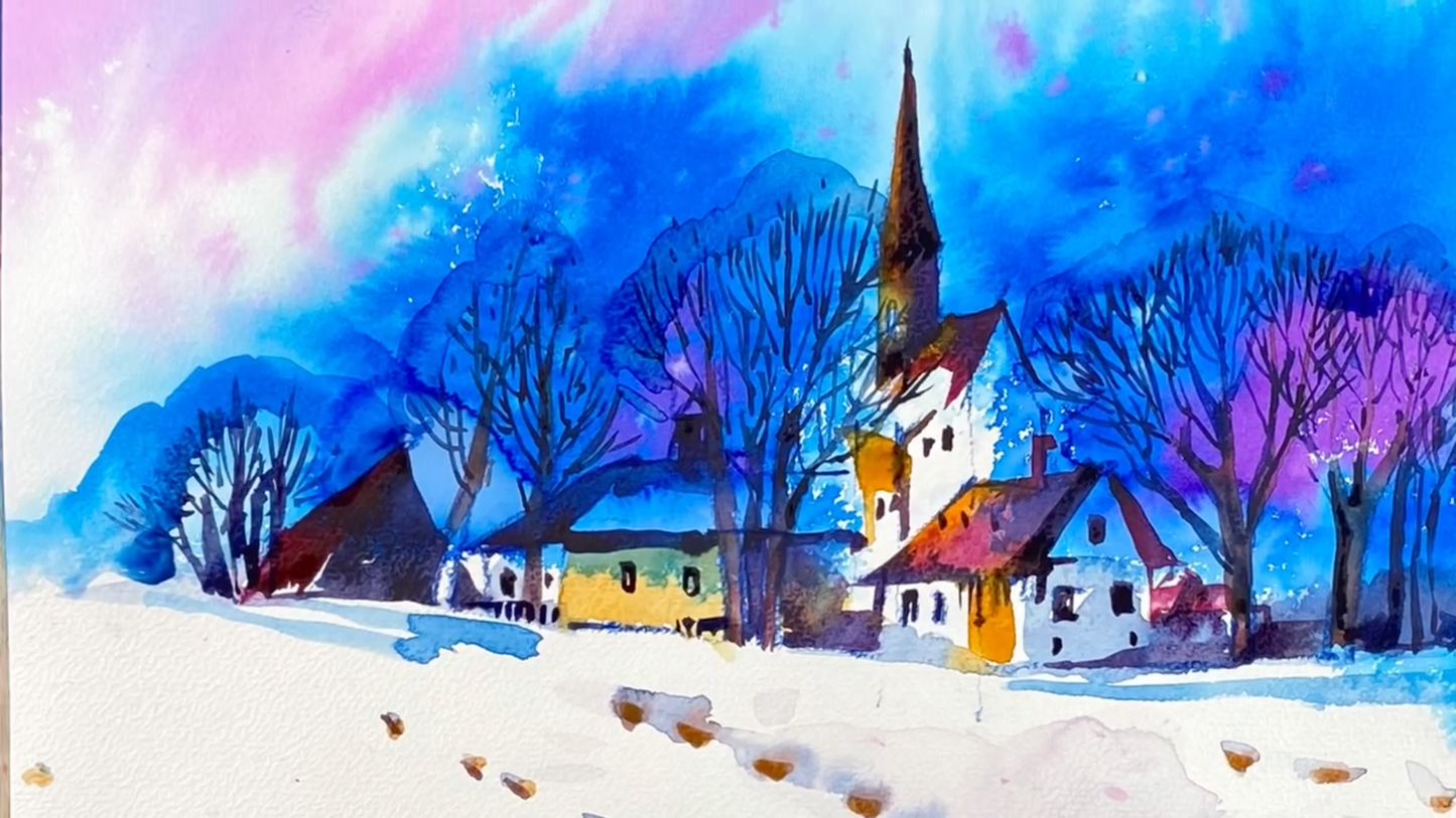 Aquarell-Profi-Stufe II. Marathon von 20 Lektionen