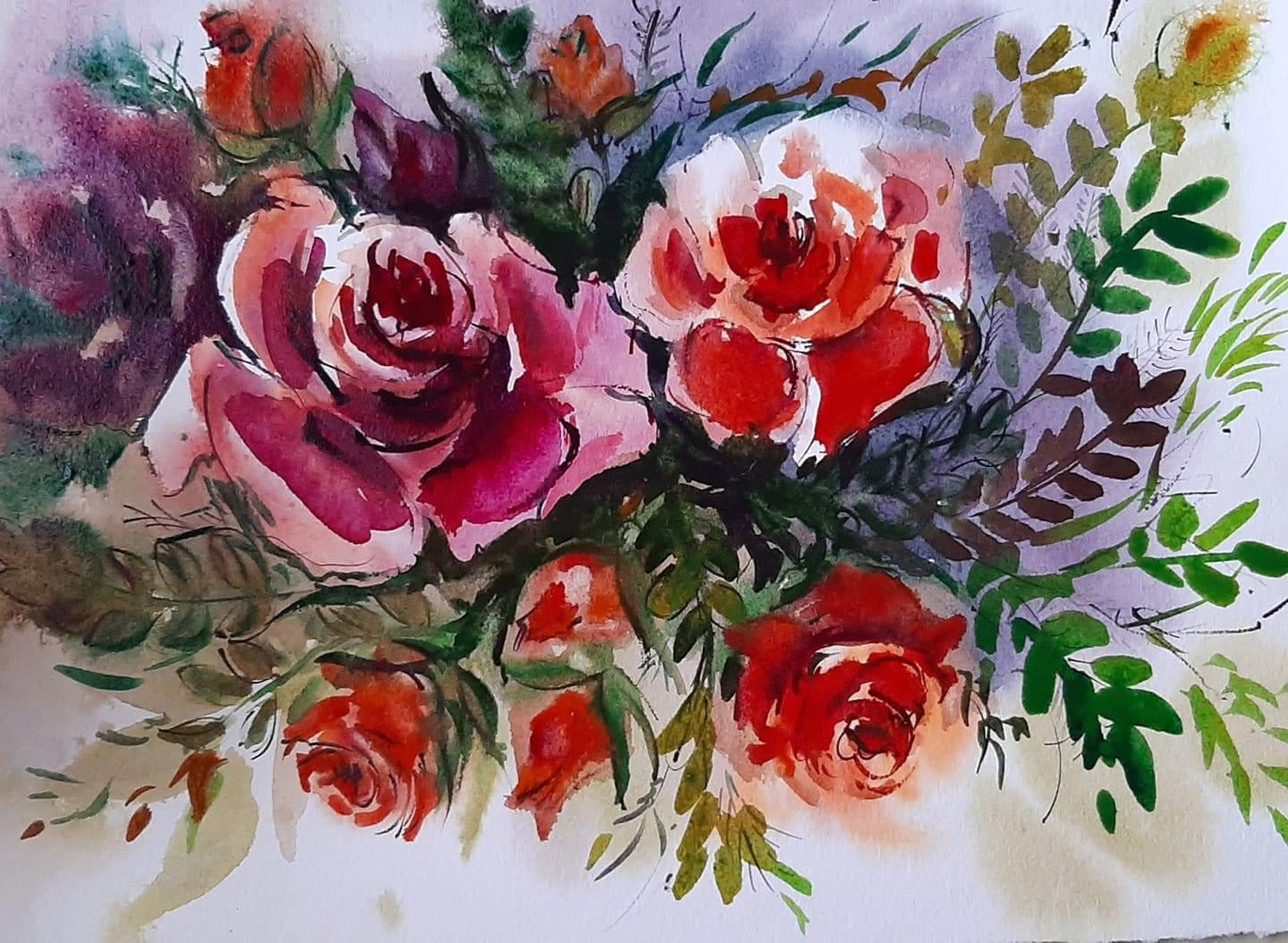 Marathon. Aquarell sauber und klar