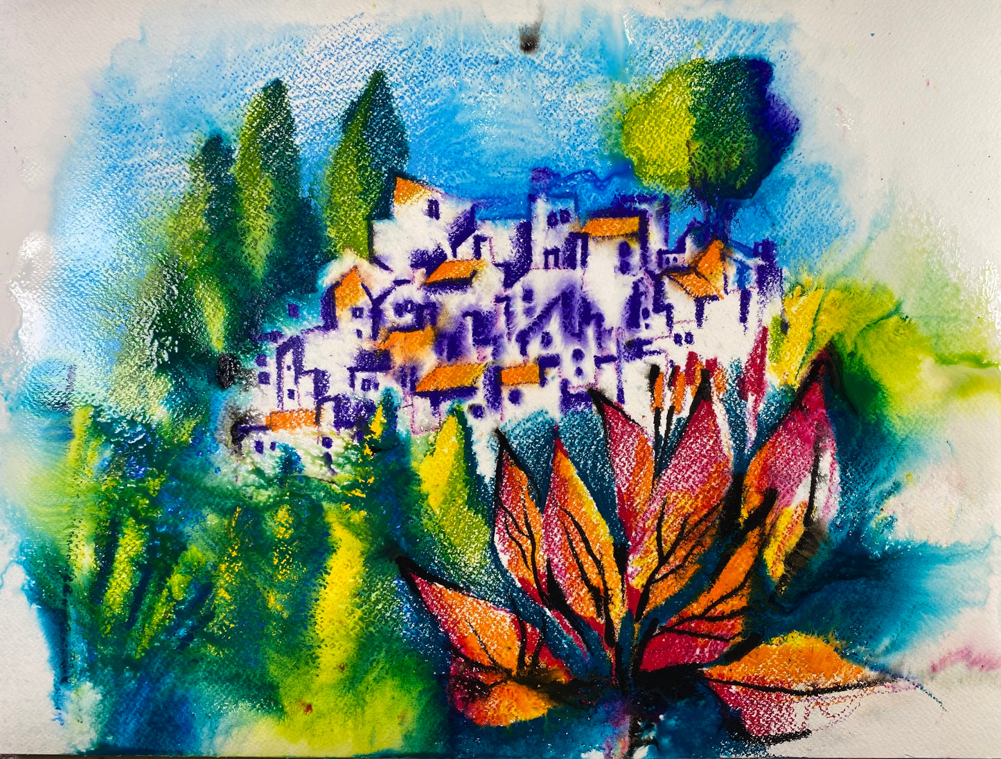 Minimarathon. Aquarelllandschaft - professioneller Weg