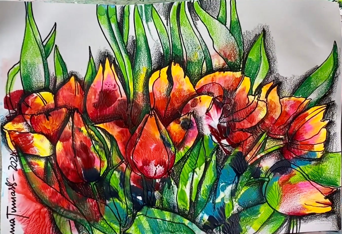 Monotypie. Tulpen. Master Class