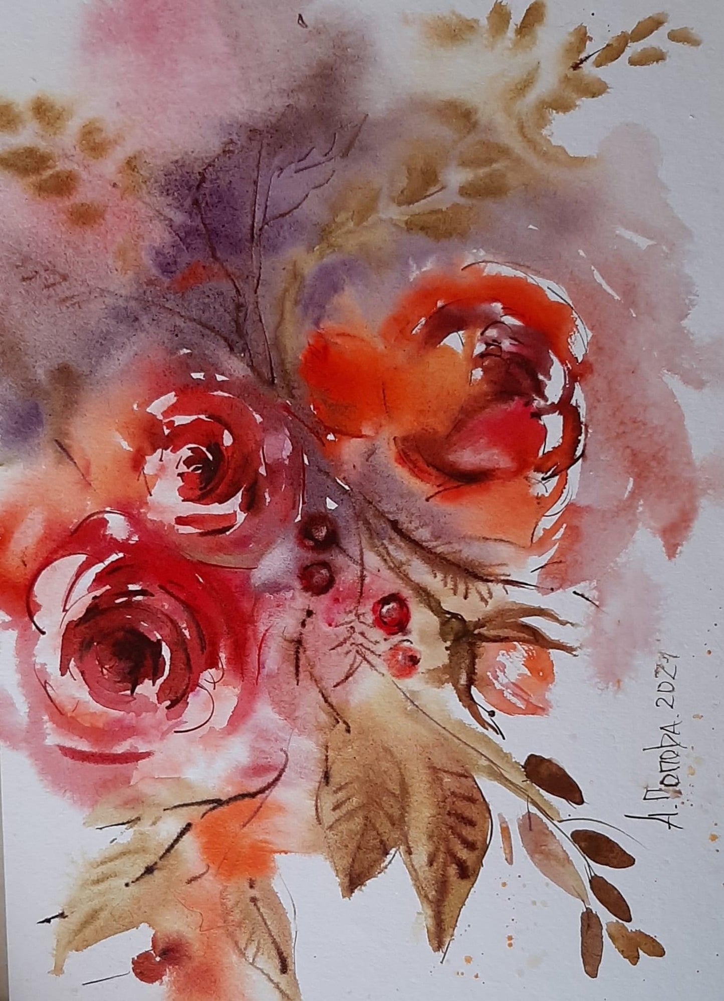 Marathon. Aquarell sauber und klar
