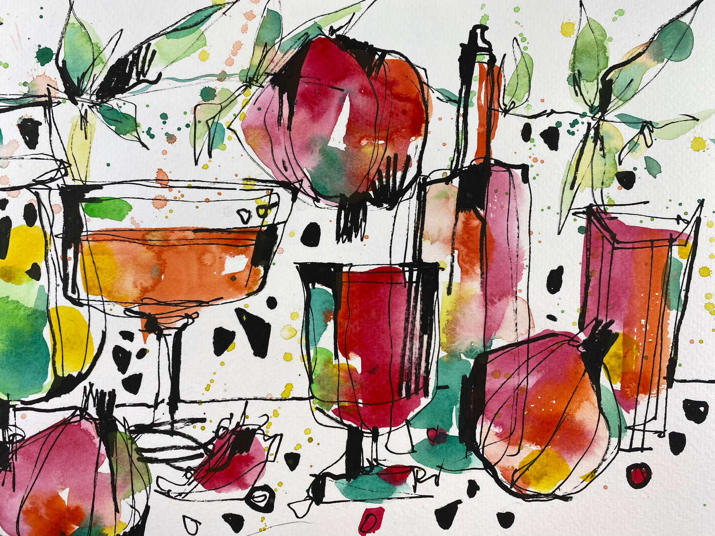 Sommerkomposition. Aquarell