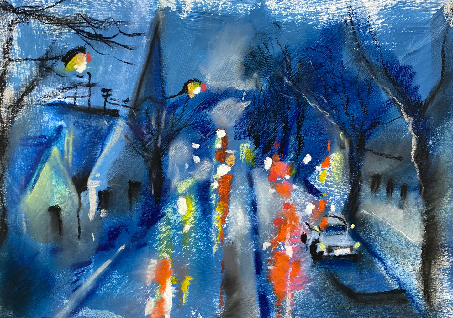Master Class. "Blauer Abend". Pastell