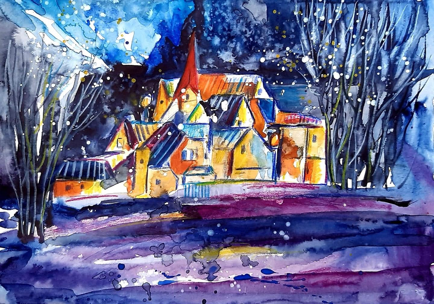 Marathon. Aquarell sauber und klar