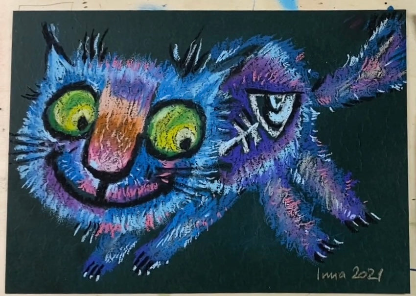 Sehr blaue Katze. weiches Pastell