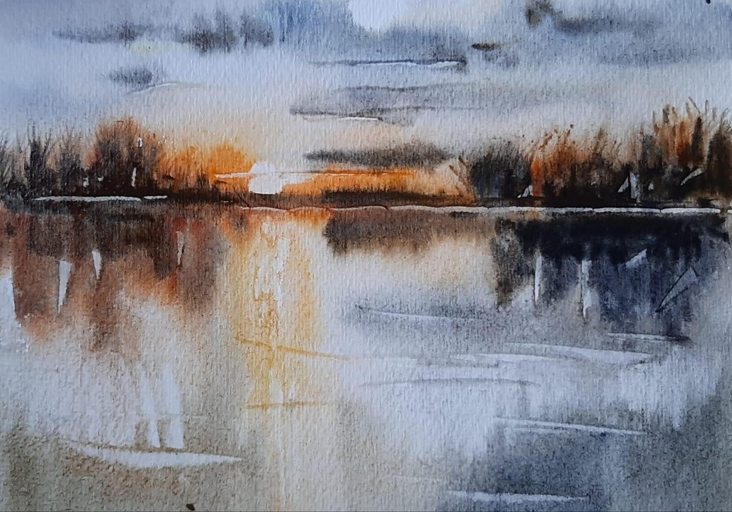 Marathon. Aquarell sauber und klar
