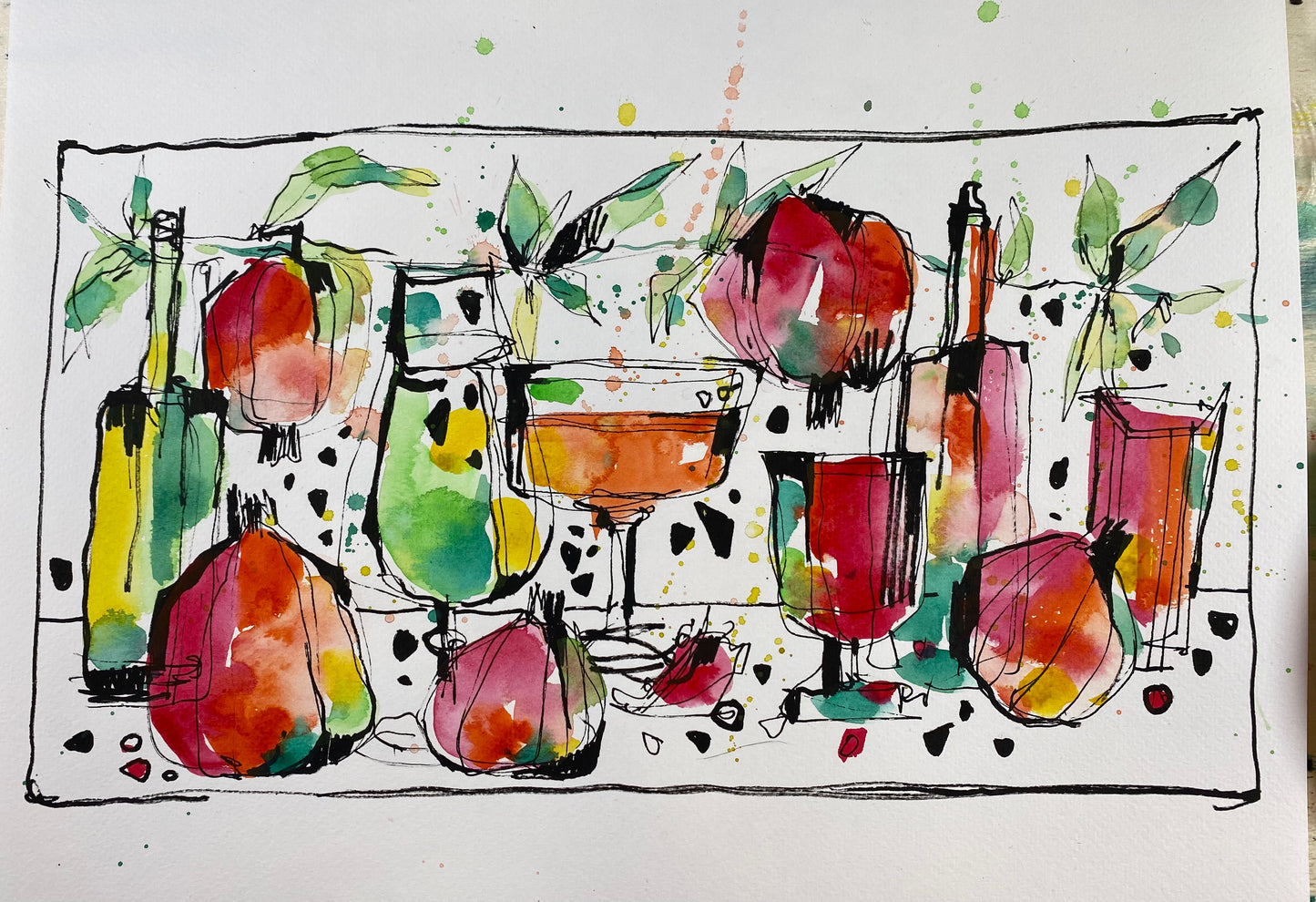 Sommerkomposition. Aquarell
