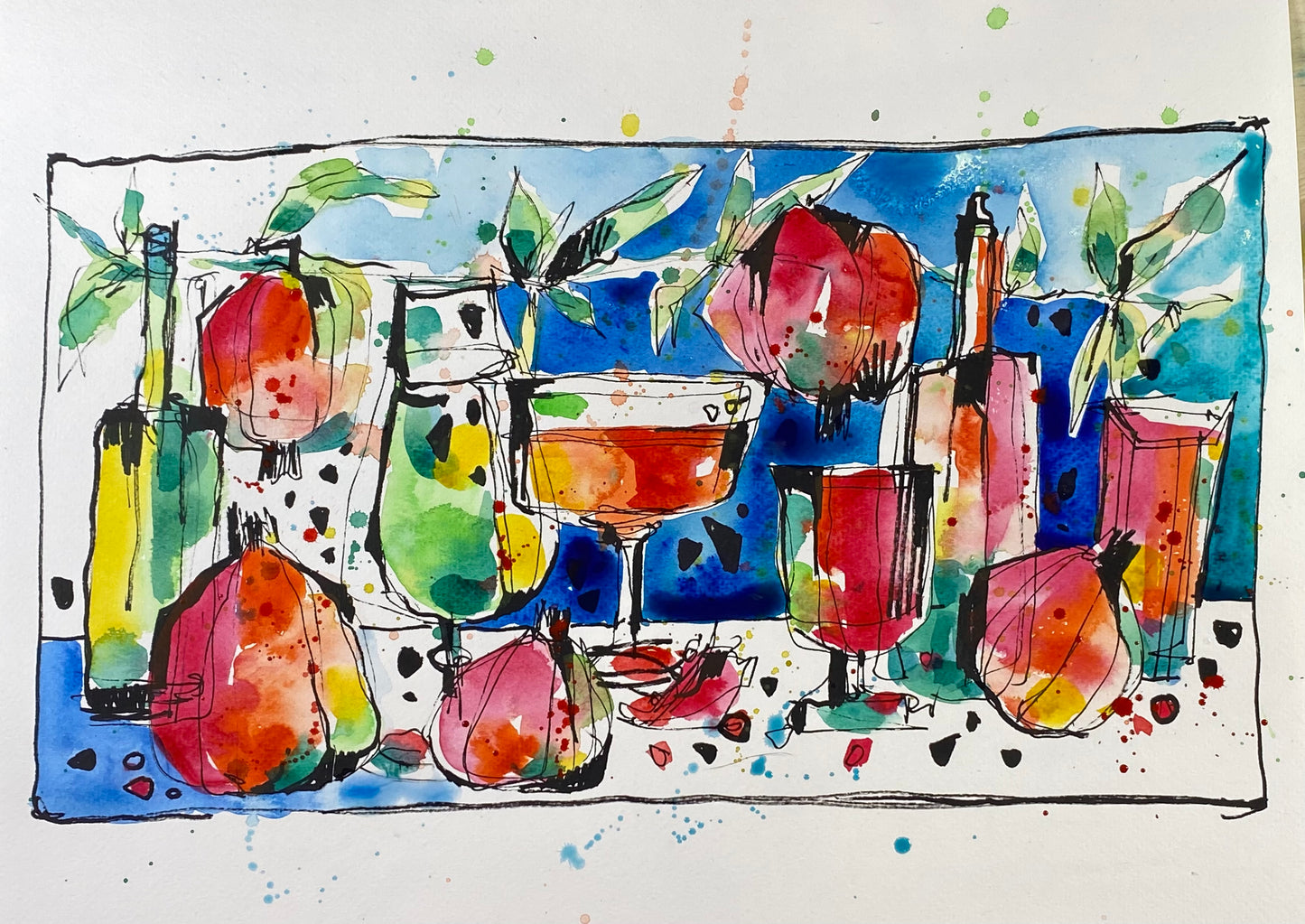 Sommerkomposition. Aquarell