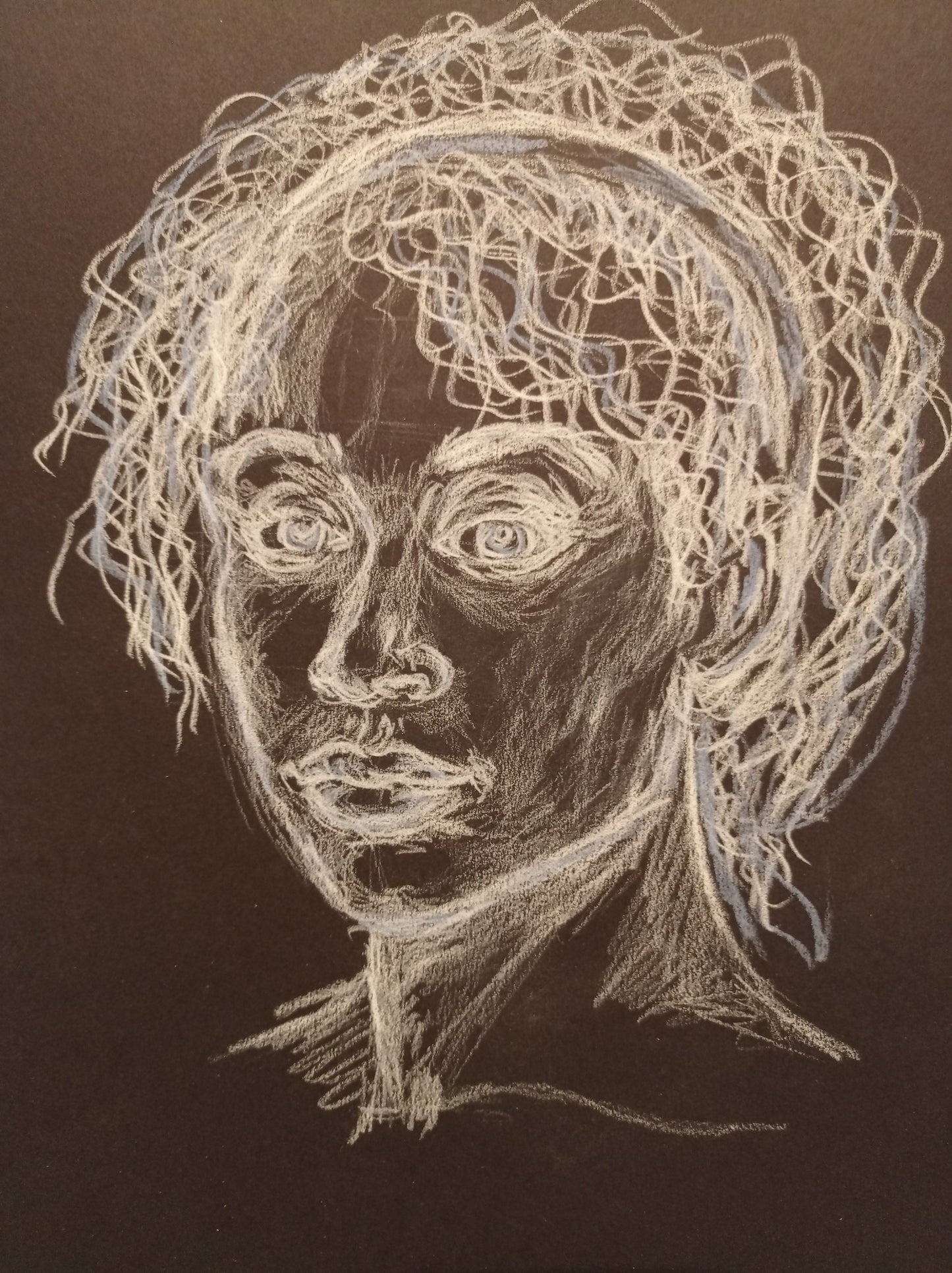 Porträt auf schwarzem Papier
